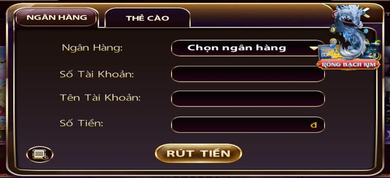 Quá trình rút tiền nhanh chóng ở cổng game