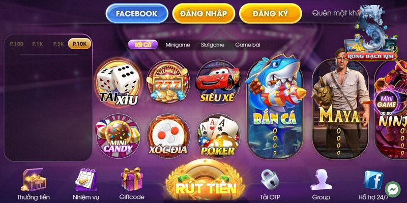 Giao diện cực kỳ bắt mắt của cổng game hấp dẫn nhất hiện nay