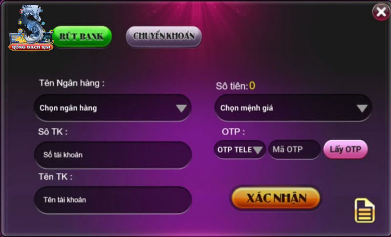 Nạp tiền vào ví game với đa dạng cách giao dịch